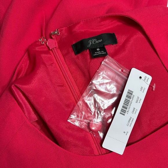 New! J Crew Long Sleeve Crepe 365 Dress in Bright Rose Women’s Size 8 - Picture 3 of 13